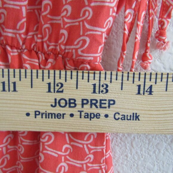 Anthropologie Maeve Printed Shirt Dress Medium Orange Boho Lightweight Feminine - Picture 11 of 14